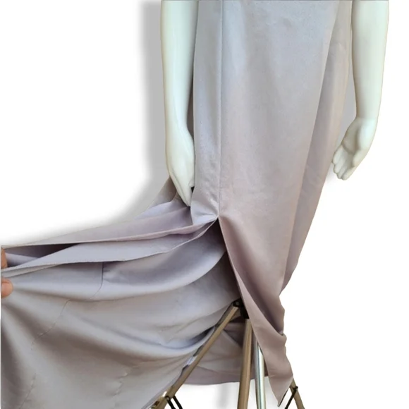 HALSTON HERITAGE Column Floor Length Gown 12 Champagne Draped Formal Prom Bridal - Picture 5 of 16